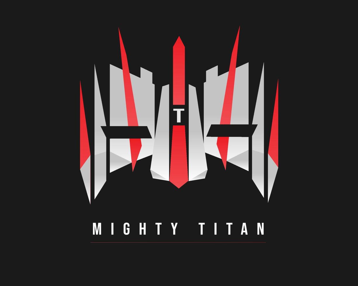 mächtiger titan logo design stock vector