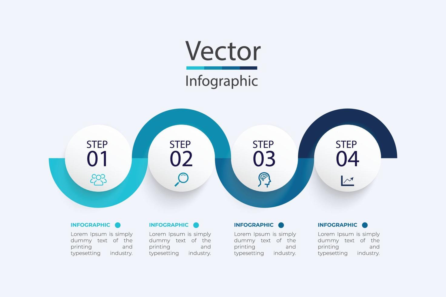 Visualisierung von Geschäftsdaten. Prozessdiagramm. abstrakte Elemente von Graphen, Diagrammen mit 3 Schritten, Optionen, Teilen oder Prozessen. kreatives Konzept für Infografik. vektor