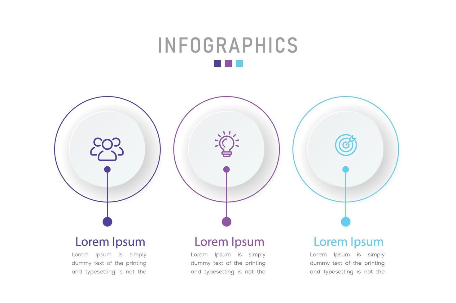 visualisering av affärsdata. processdiagram. abstrakta element av graf, diagram med 3 steg, alternativ, delar eller processer. kreativt koncept för infographic. vektor