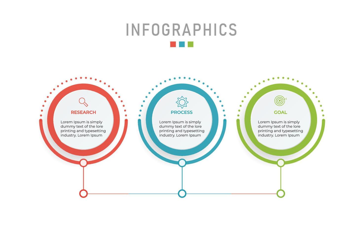 visualisering av affärsdata. processdiagram. abstrakta element av graf, diagram med 3 steg, alternativ, delar eller processer. kreativt koncept för infographic. vektor