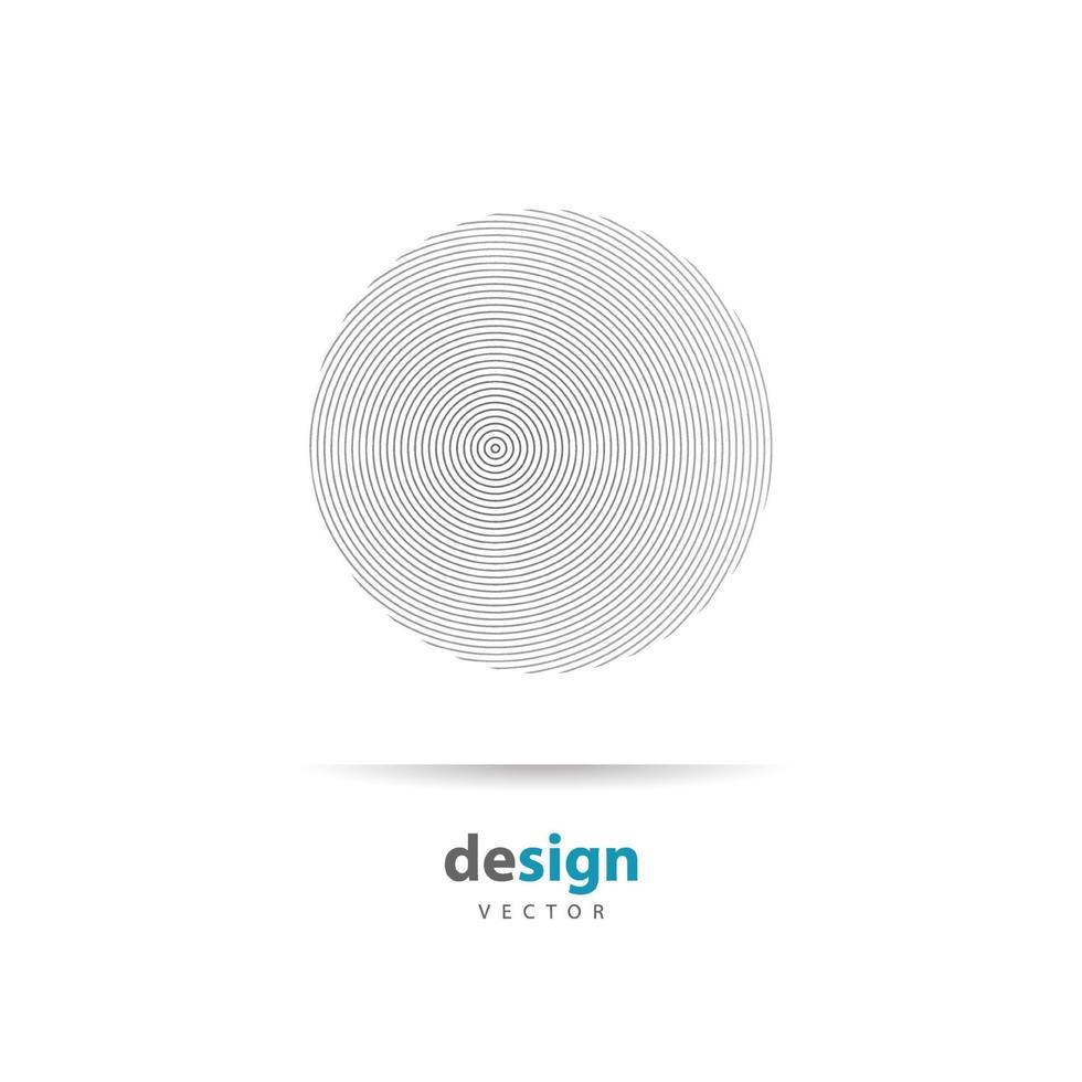 koncentrisk cirkel element. svartvit färgring. abstrakt vektorillustration för ljudvåg, monokrom grafik. vektor