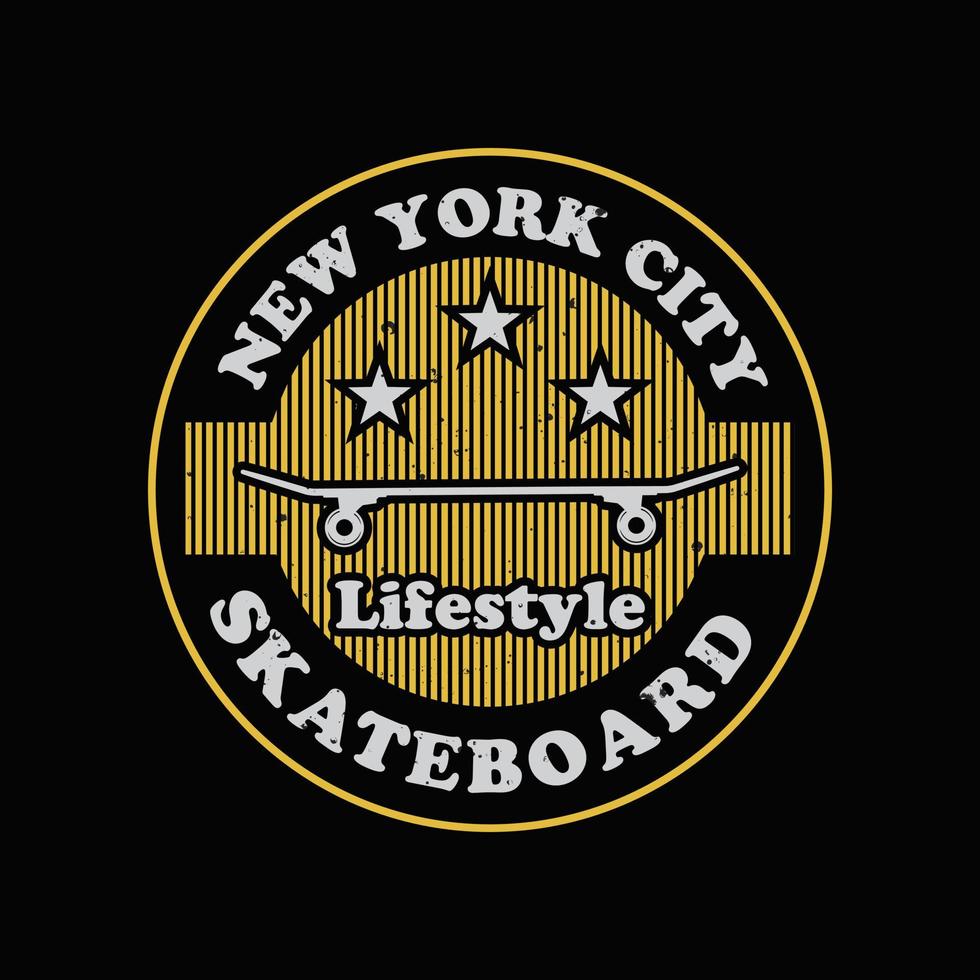 newyork skateboard illustration typografi. perfekt för t-shirtdesign vektor