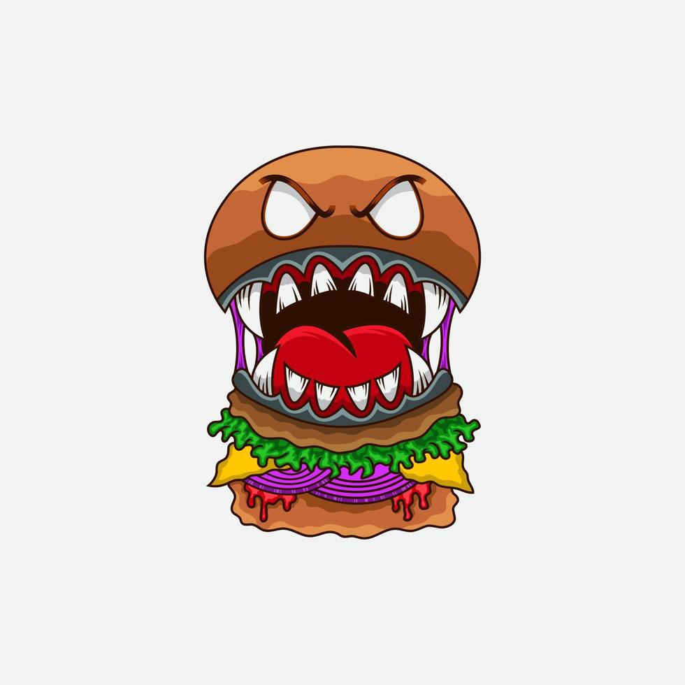 grausame Monster-Burger-Illustration vektor