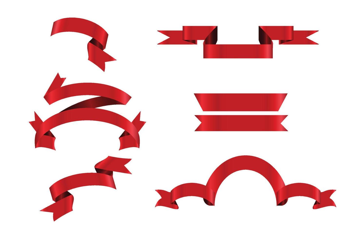 rött glänsande band vektor banners set. band samling. vektor design illustration