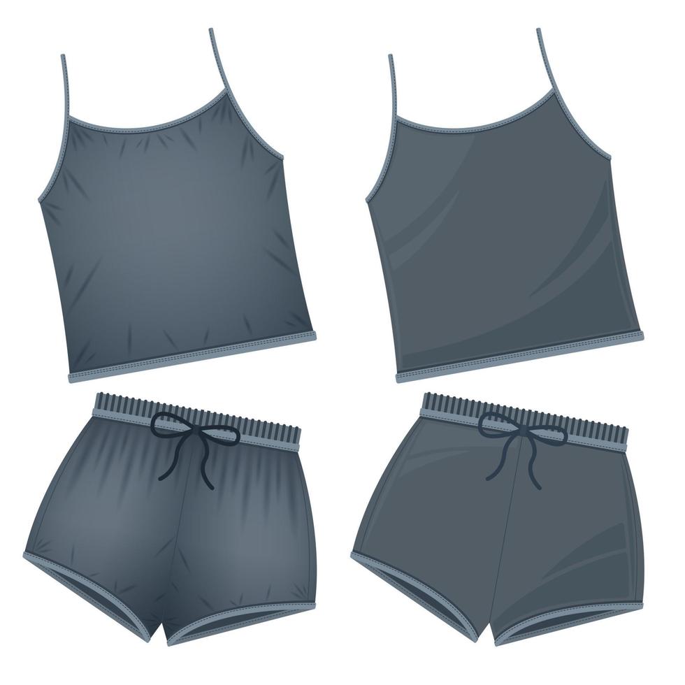 Set Frauen Sportkleidung Mockup vektor