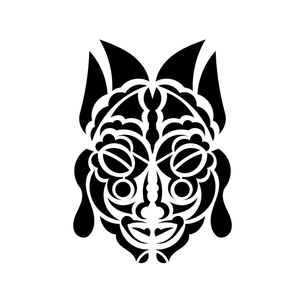 Tiki-Maske. Maori- oder Polynesien-Muster. gut für Drucke und Tattoos. isoliert. Vektor-Illustration. vektor