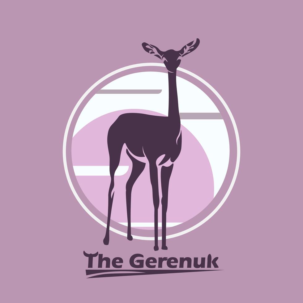 logotyp för gerenuk djur vektor