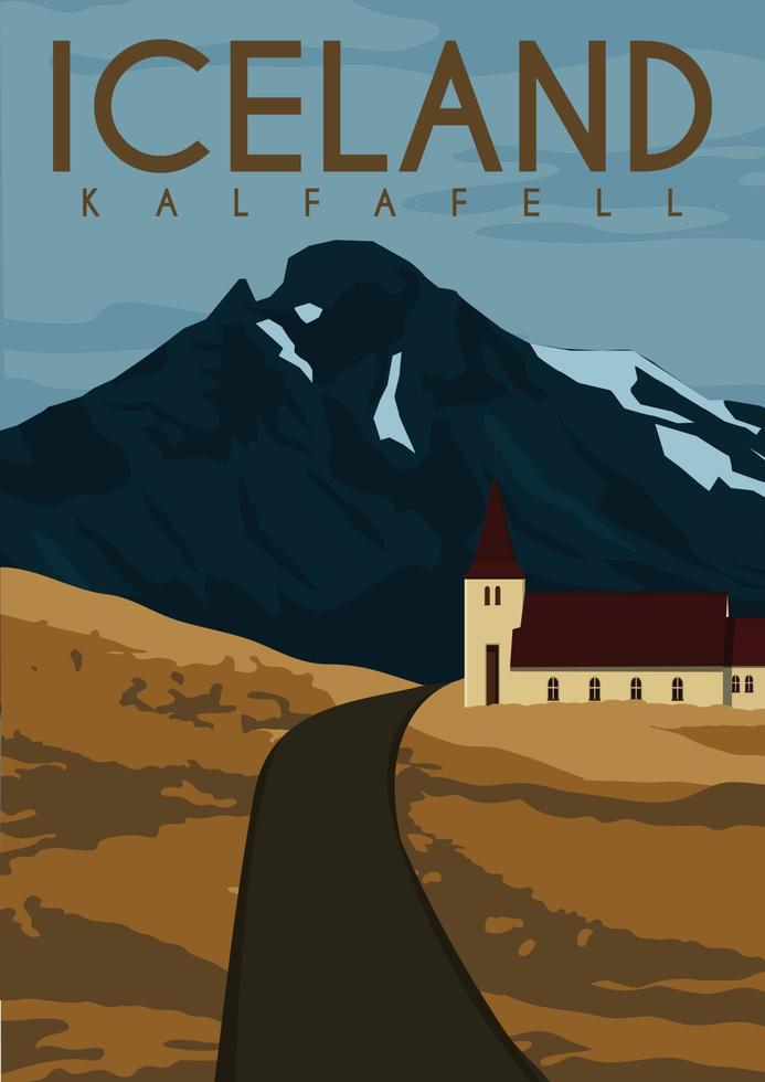 Kalfafell Island Vektor-Illustration Hintergrund vektor