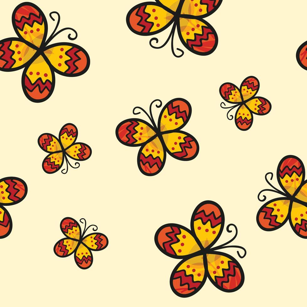 gelber Schmetterling auf elfenbeinfarbenem Hintergrund vektor