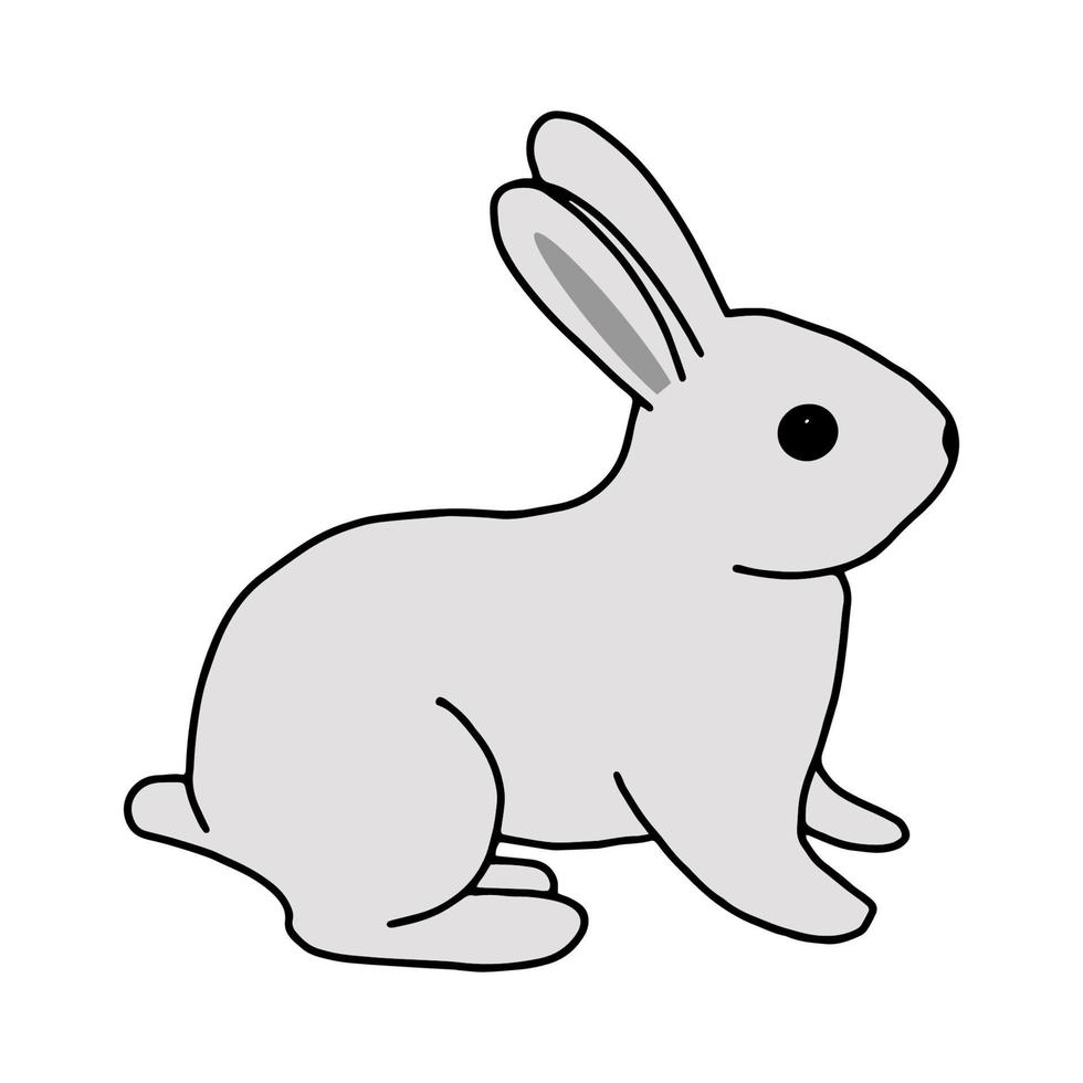 Kaninchen handgezeichnete Konturlinienzeichnung. Osterhase.für Postkarten, Druck auf Stoff.nettes Tier.doodles.vector vektor