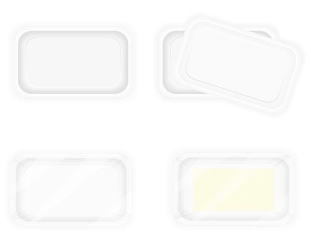 weiße Plastikbehälterverpackung für Lebensmittelvektorillustration vektor