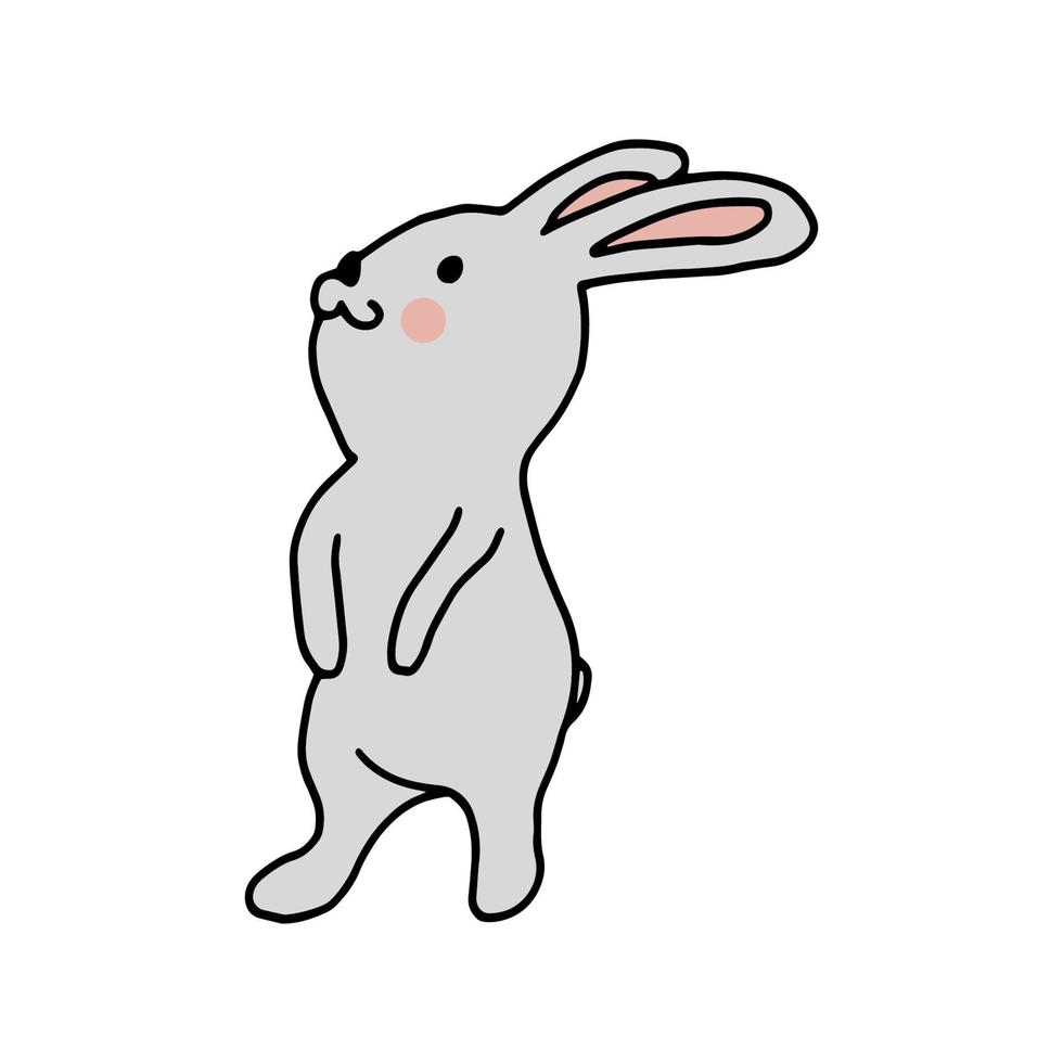 Kaninchen handgezeichnete Konturlinienzeichnung. Osterhase.für Postkarten, Druck auf Stoff.nettes Tier.doodles.vector vektor