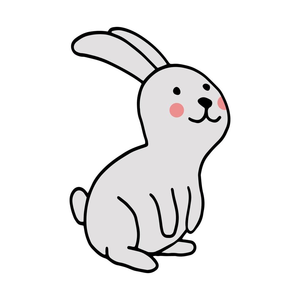 Kaninchen handgezeichnete Konturlinienzeichnung. Osterhase.für Postkarten, Druck auf Stoff.nettes Tier.doodles.vector illustration vektor