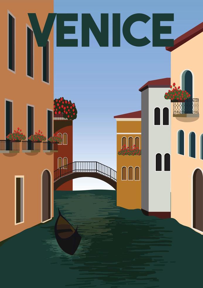 Venedig-Vektor-Illustration-Hintergrund vektor