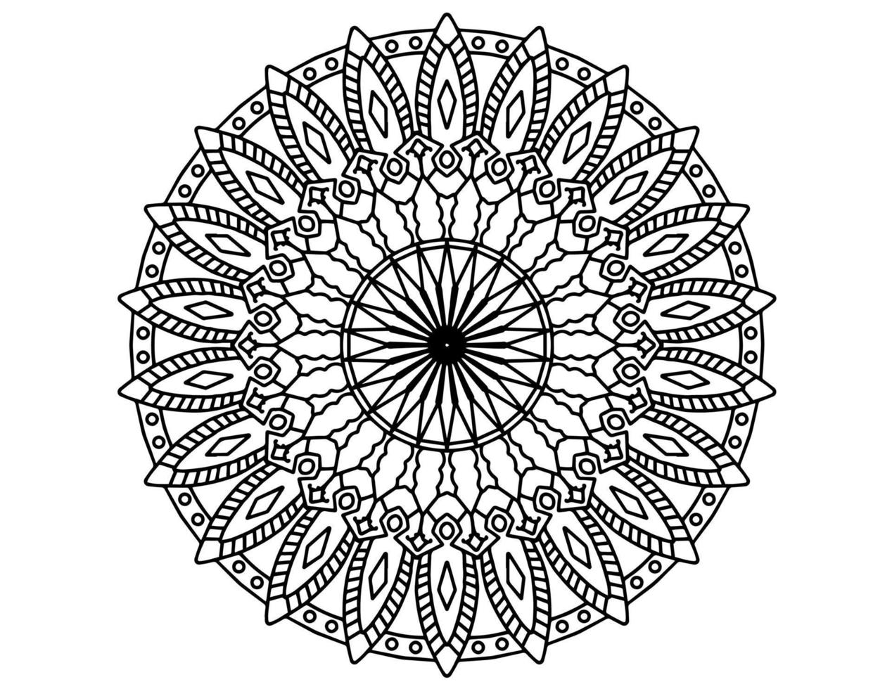 Schwarz-Weiß-Mandala-Design, Tattoo, Mehndi, Malvorlagen vektor