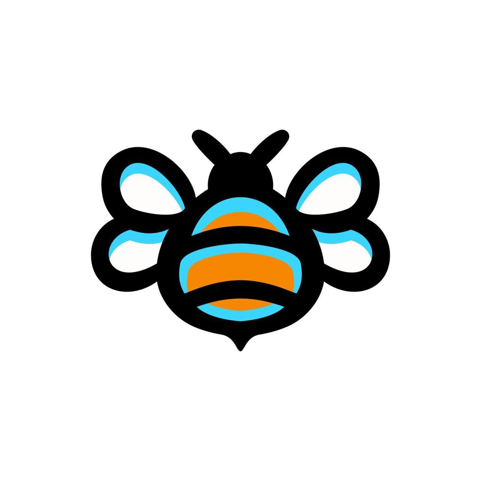 einfaches Maskottchen-Vektor-Logo-Design von natürlichem Bienenhonig vektor