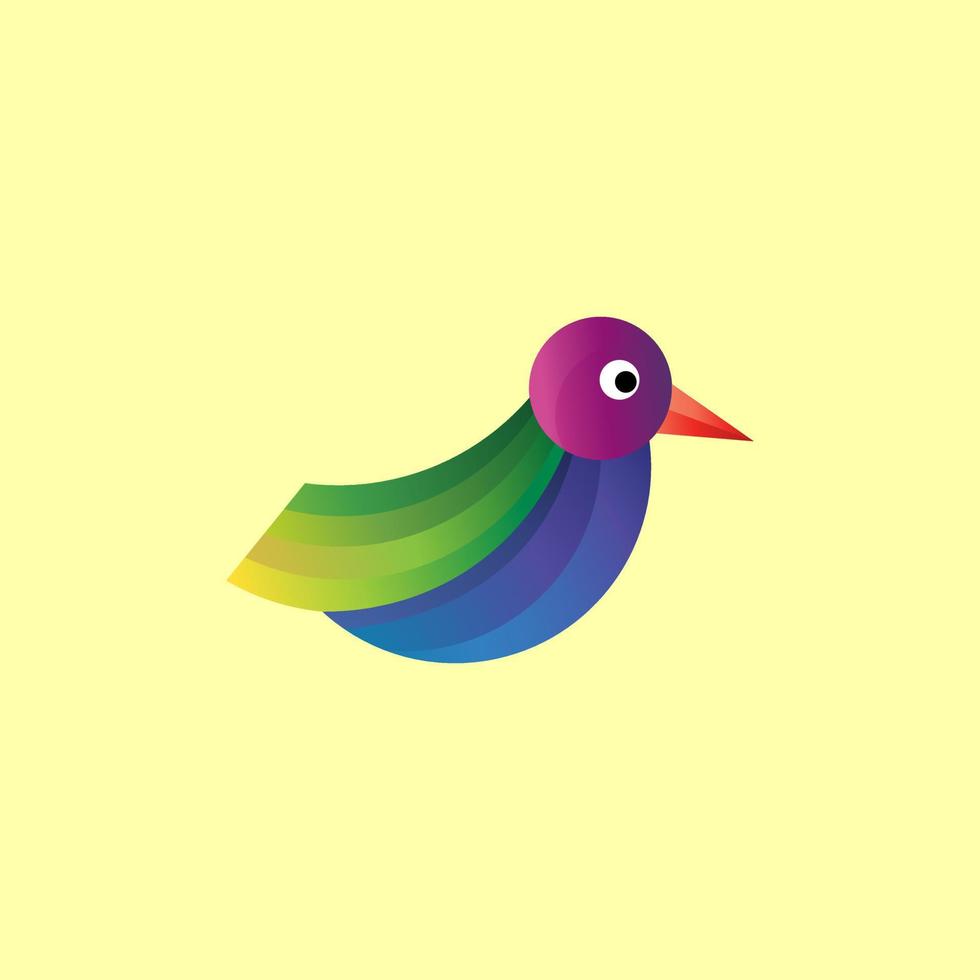 Vektor-Logo-Design Vögel mit Farbverlauf bunt vektor