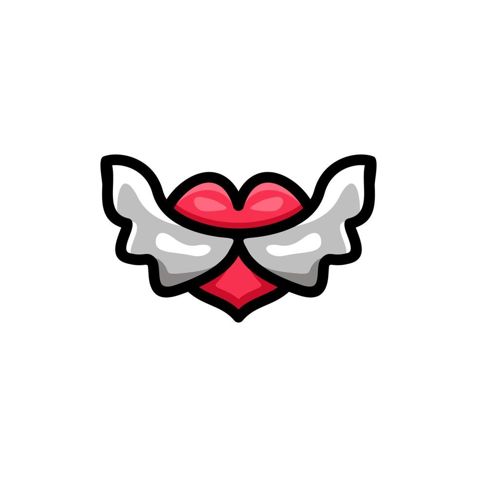 logo design vektor kombination kärlek och vinge