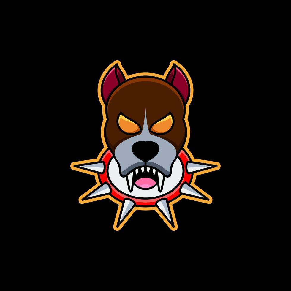 Gesicht Hund im Hintergrund schwarz, Cartoon-Vektor-Logo-Design editierbar vektor