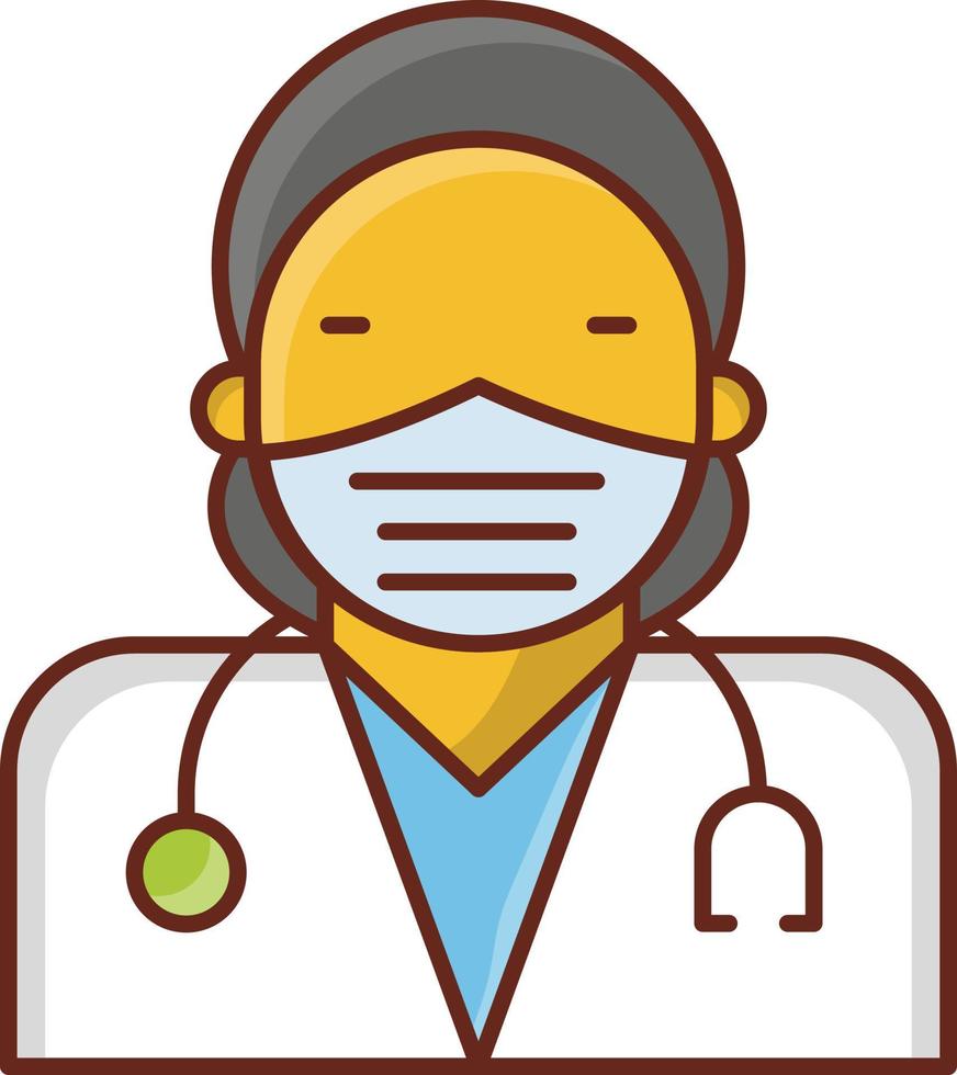 Krankenschwester-Vektor-Illustration auf einem transparenten Hintergrund. Symbole in Premiumqualität. Vektorlinie flaches Farbsymbol für Konzept und Grafikdesign. vektor