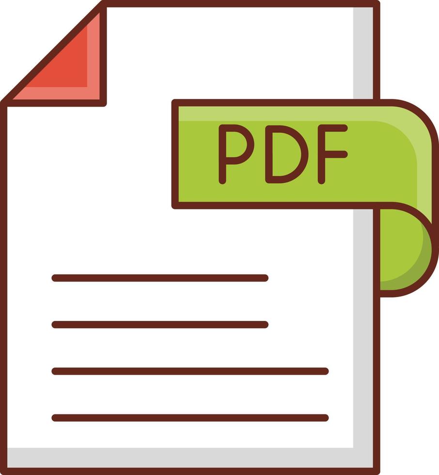 Pdf-Vektor-Illustration auf einem transparenten Hintergrund. Symbole in Premiumqualität. Vektorlinie flaches Farbsymbol für Konzept und Grafikdesign. vektor