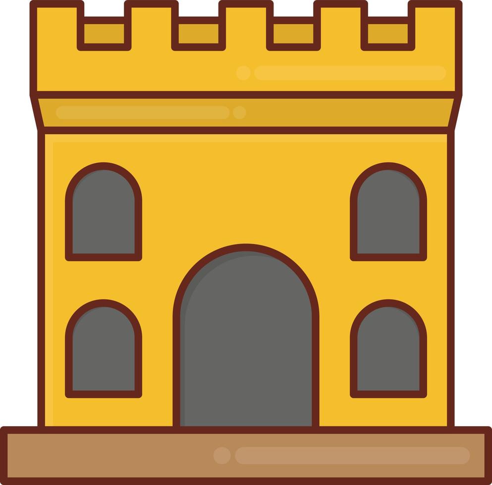 Schlossvektorillustration auf einem transparenten Hintergrund. Symbole in Premiumqualität. Vektorlinie flaches Farbsymbol für Konzept und Grafikdesign. vektor