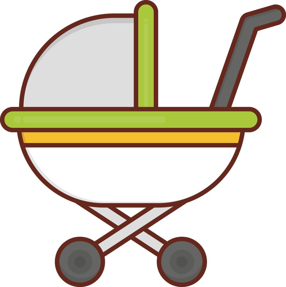 Kinderwagen-Vektor-Illustration auf einem transparenten Hintergrund. Symbole in Premiumqualität. Vektorlinie flaches Farbsymbol für Konzept und Grafikdesign. vektor