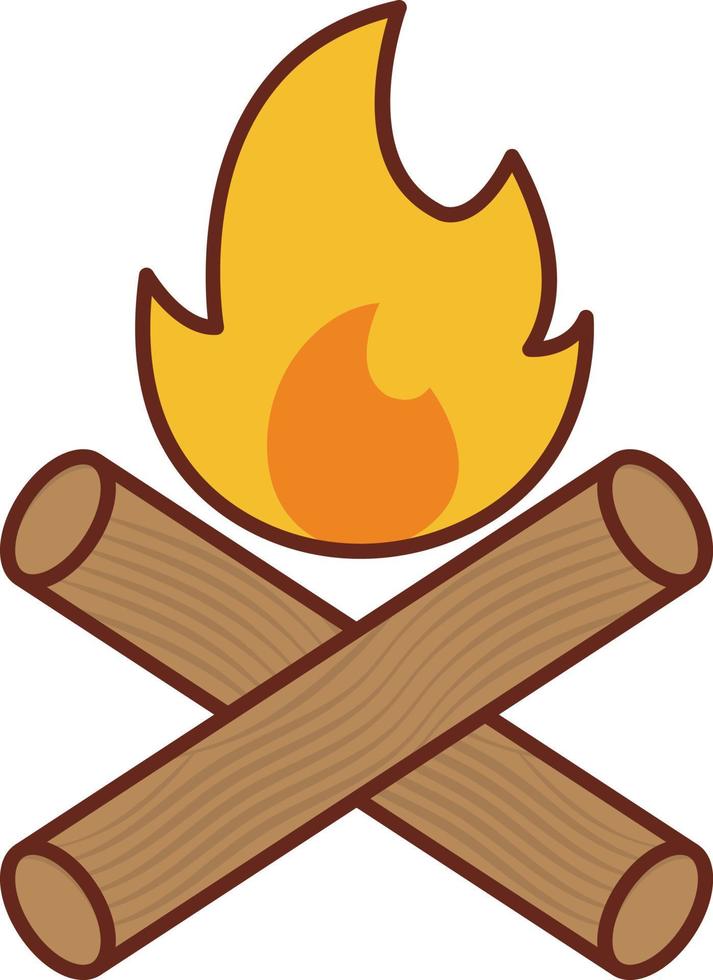 Lagerfeuer-Vektor-Illustration auf einem transparenten Hintergrund. Premium-Qualitätssymbole. Vektorlinie flaches Farbsymbol für Konzept und Grafikdesign. vektor