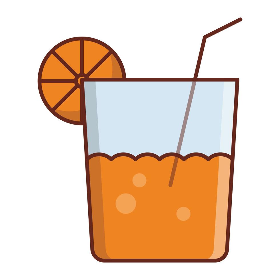 Orangensaft-Vektor-Illustration auf einem transparenten Hintergrund. Symbole in Premiumqualität. Vektorlinie flaches Farbsymbol für Konzept und Grafikdesign. vektor