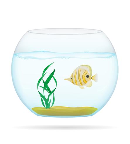 fisk i en transparent aquarium vektor illustration