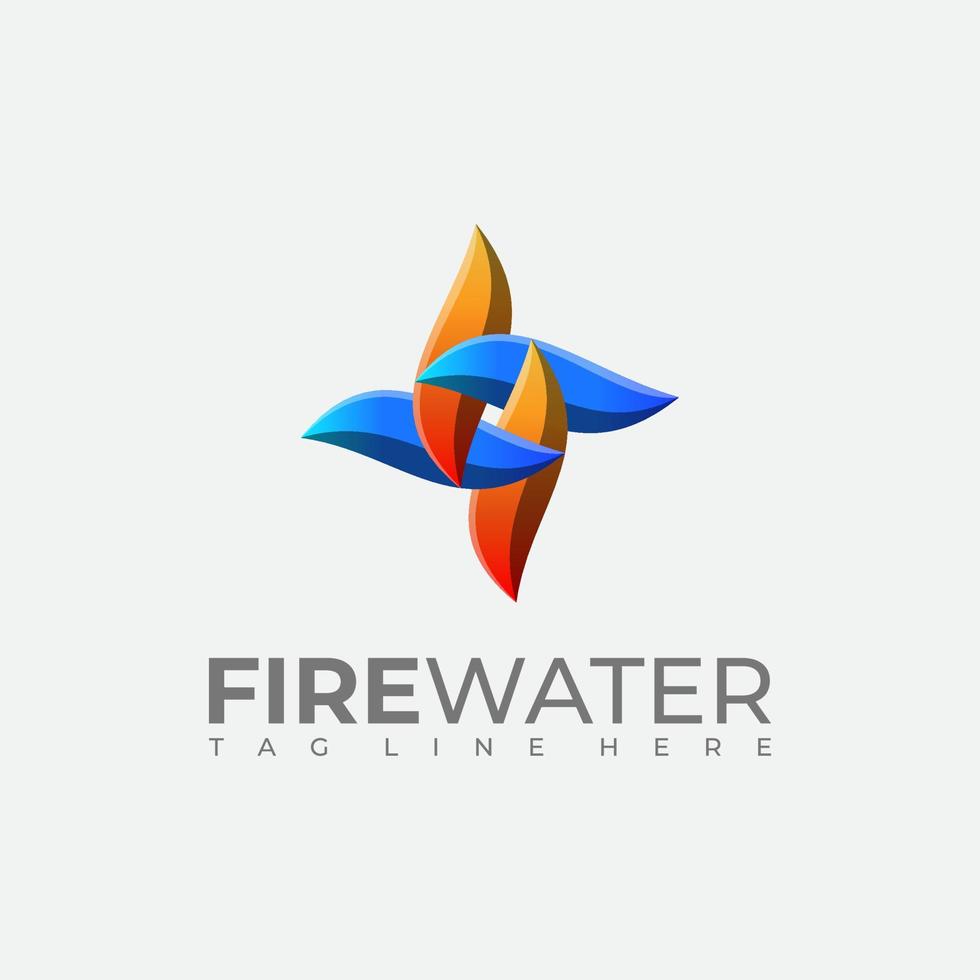 Feuerwasser-Logo-Kombination vektor