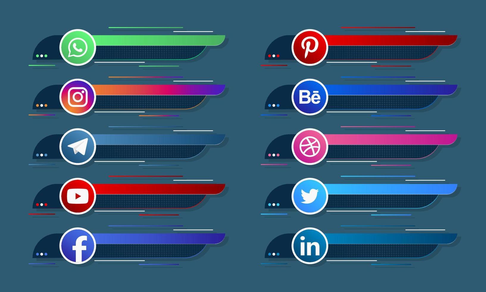 sociala medier nedre tredje banner mall design. designelement för digitala affärer och nätverk. vektor illustration