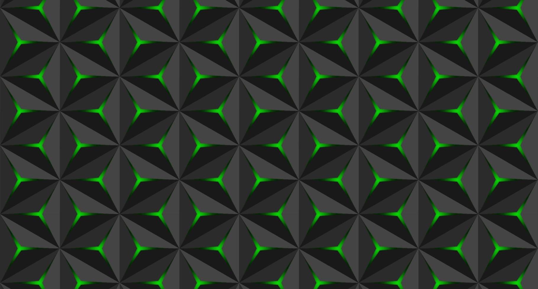 volymetriskt polygonalt svart mönster. vektor lyx abstrakt svart bakgrund. upprepande geometriska.
