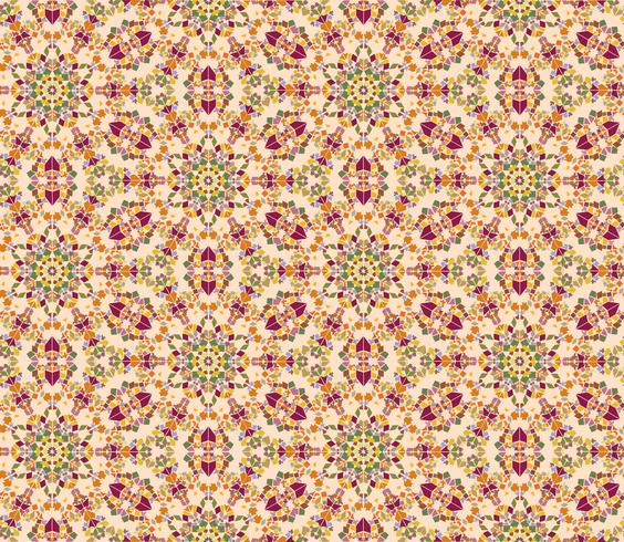 Abstrakt orientaliskt blommigt sömlöst mönster. Blomma mosaik prydnad vektor