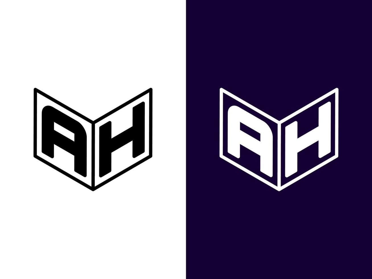 initial bokstav ah minimalistisk och modern 3d-logotypdesign vektor