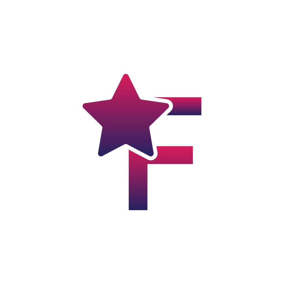 Vektor f Anfangsbuchstabe Logo-Design mit Stern
