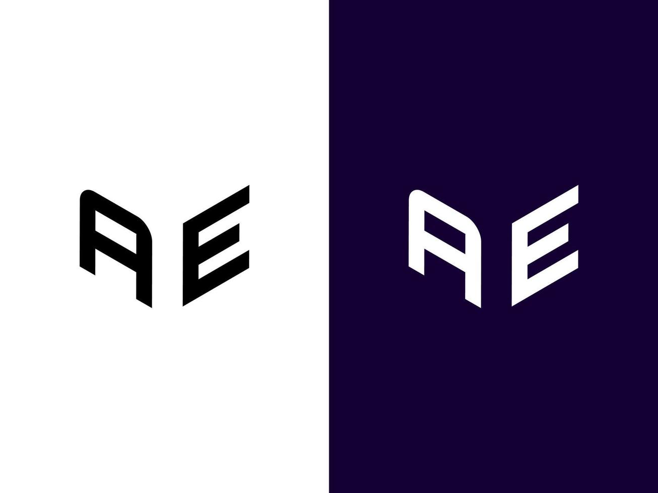 Anfangsbuchstabe ae minimalistisches modernes 3D-Logo-Design vektor