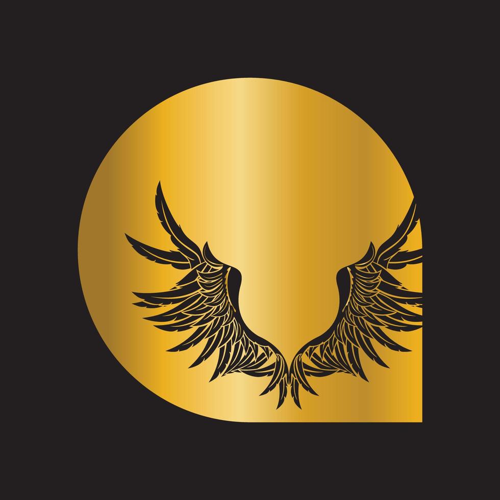 vinge logotyp symbol ikon vektor illustration