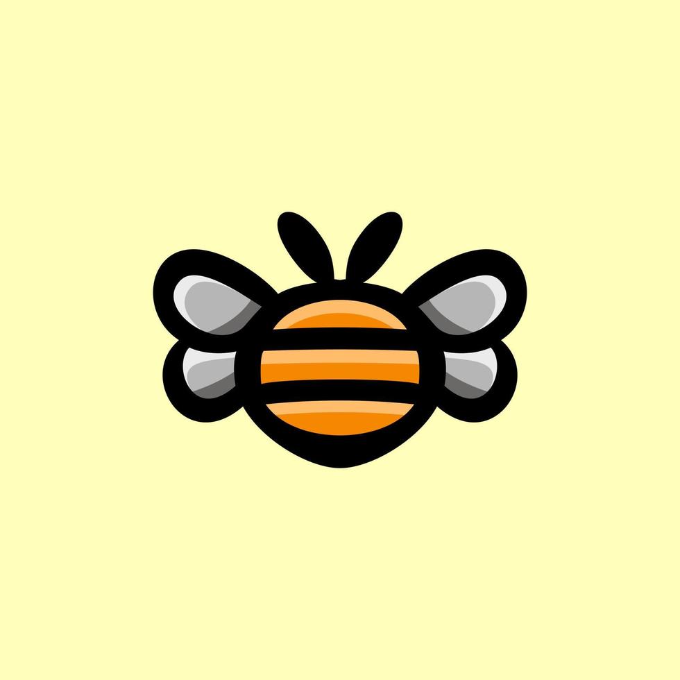 einfaches Maskottchen-Vektor-Logo-Design von natürlichem Bienenhonig vektor