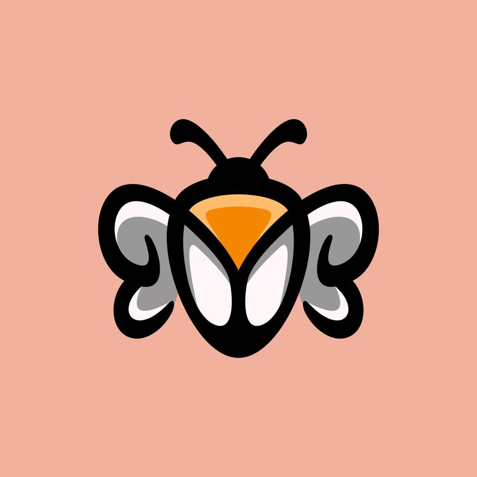 einfaches Maskottchen-Vektor-Logo-Design von natürlichem Bienenhonig vektor