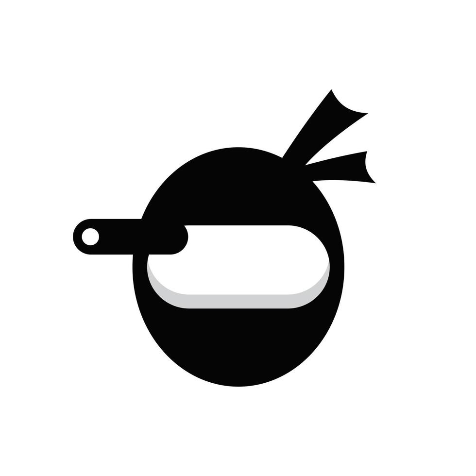 design logotyp vektor dubbel betydelse kombination av kniv och ansikte ninja