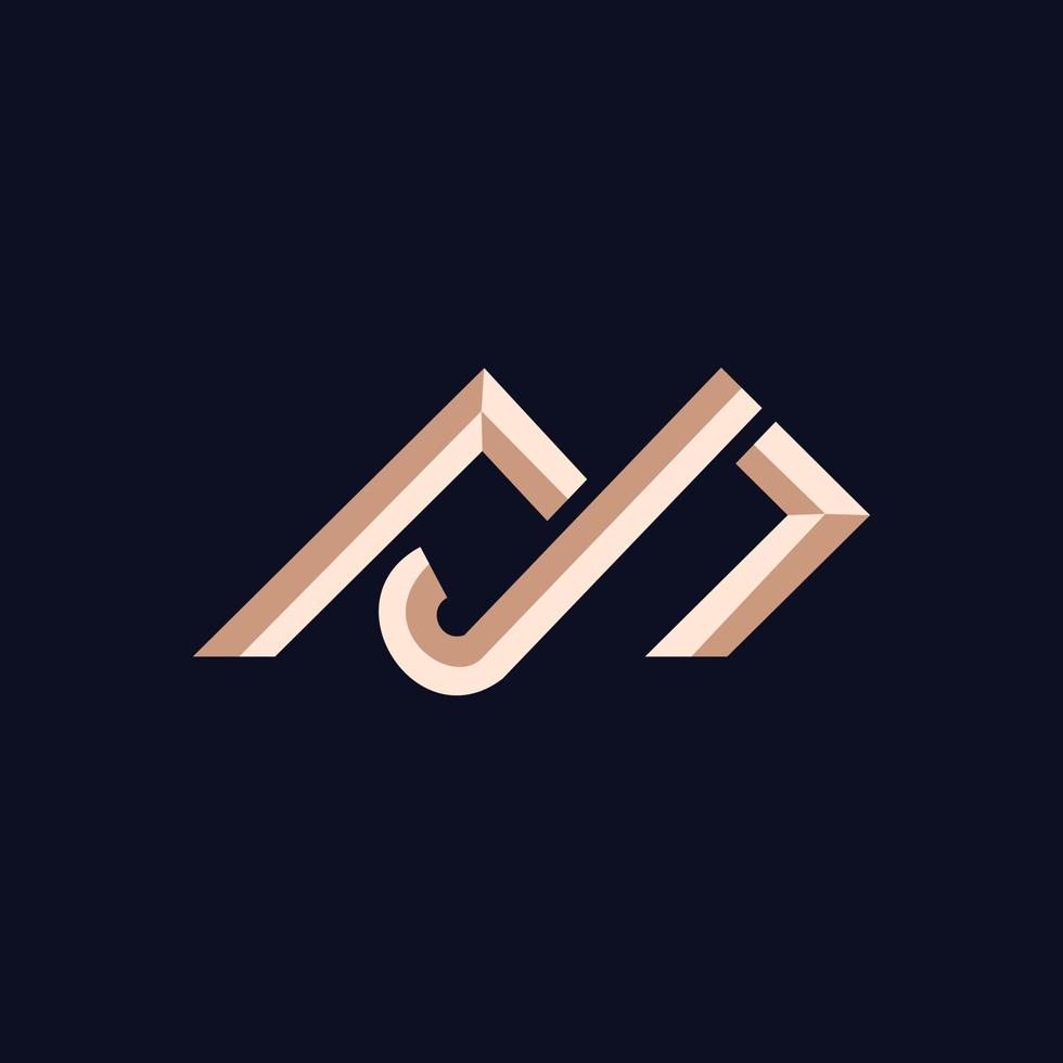 initiala bokstaven j och m med monogram stil, vektor logotyp design