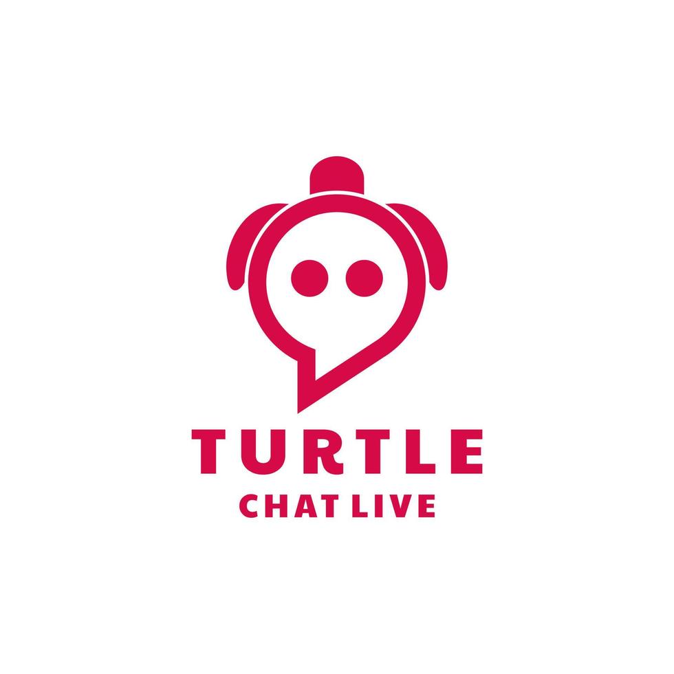 chatt kombination med sköldpadda i vit bakgrund, vektor logotyp design redigerbar