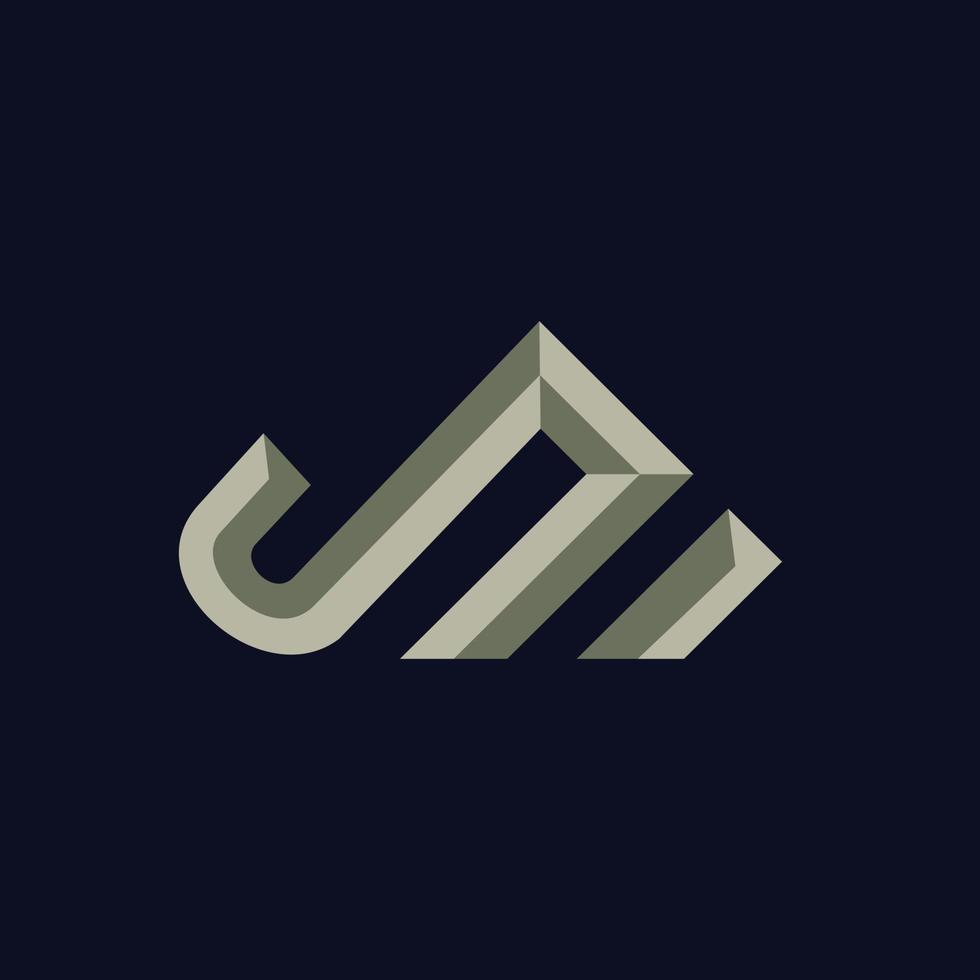 initiala bokstaven j och m med monogram stil, vektor logotyp design