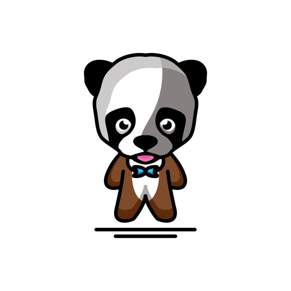 enkel maskot vektor logo design panda
