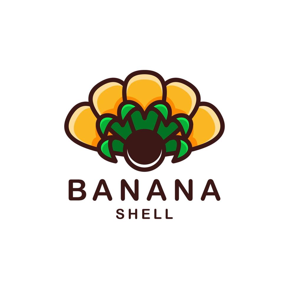 Bananen-Kombinationsschale in weißem Hintergrund, Vektor-Vorlage Logo-Design editierbar vektor