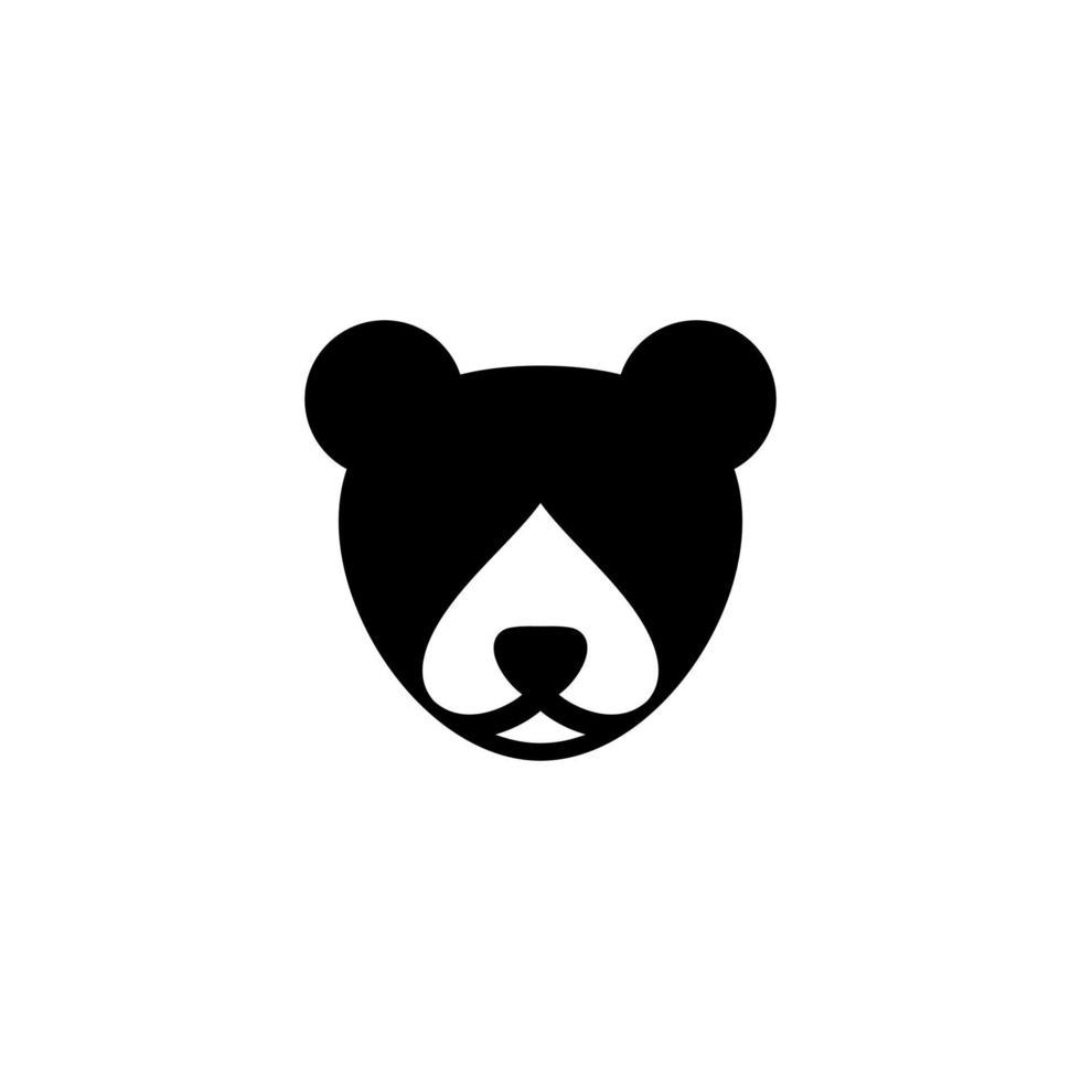 Kombination Panda mit Karte spade.in Hintergrund weiß, Symbol Vektor Logo Design editierbar