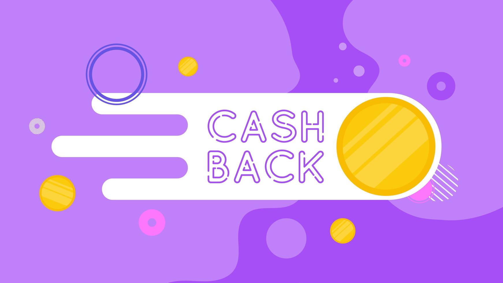 Cashback-Banner. goldene Münzen. Komposition zum Thema Geld zurück und Cashback. Vektor. vektor