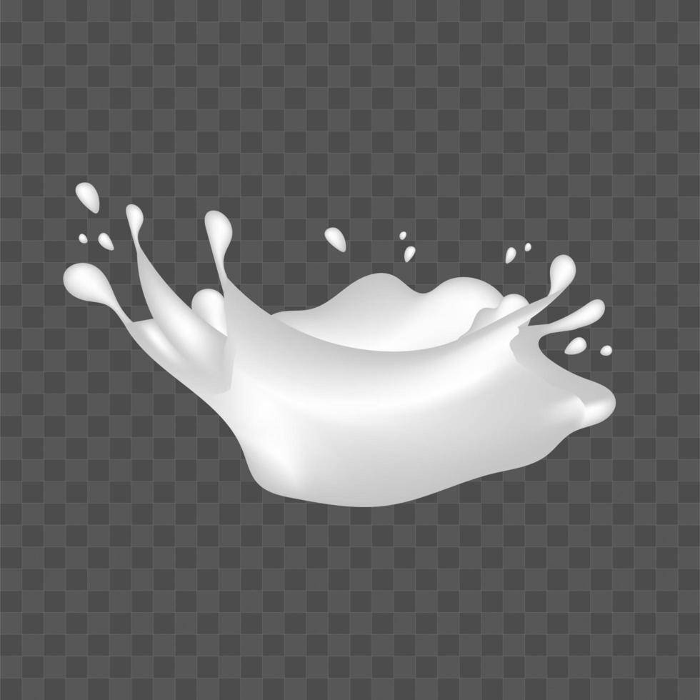 Spritzender Milchvektor. realistische weiße Spritzer. weiße Flüssigkeit auf Lagerillustration. vektor