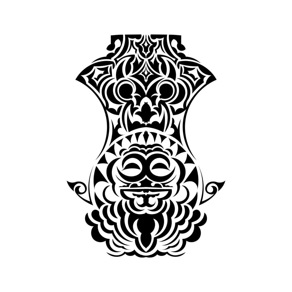 mask ansikte tatuering prydnad maori stil. traditionell afrikansk ritualmask. tiki moko. totem vektor design.